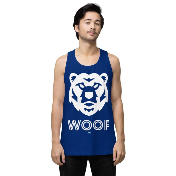 Men’s premium tank top - Woof Geo-Bear - Image 4