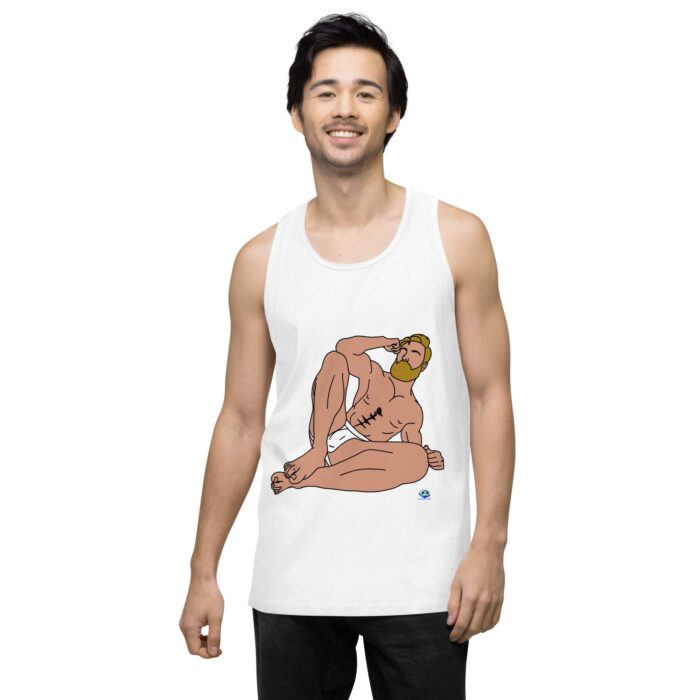 Men’s premium tank top - Blonde in Jock - Image 62