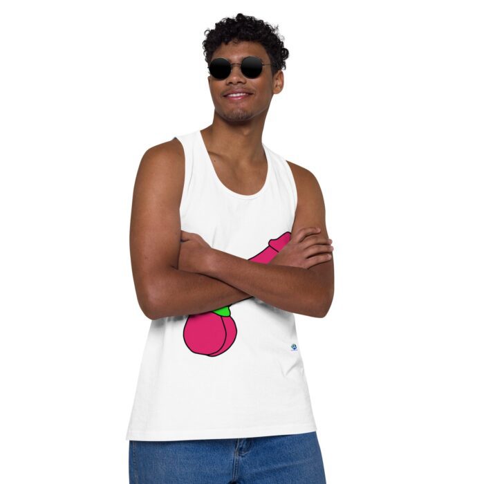Men’s premium tank top - Pop Art Cock and Ball Scratcher - Image 50