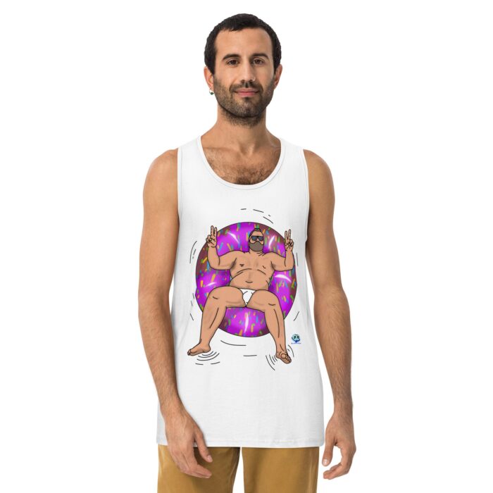 Men’s premium tank top - Peace, Love, and Doughnuts - Image 25