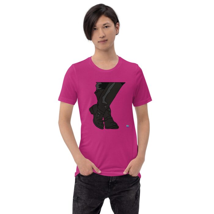 Short Sleeve Tee - Leather Boots - Image 6