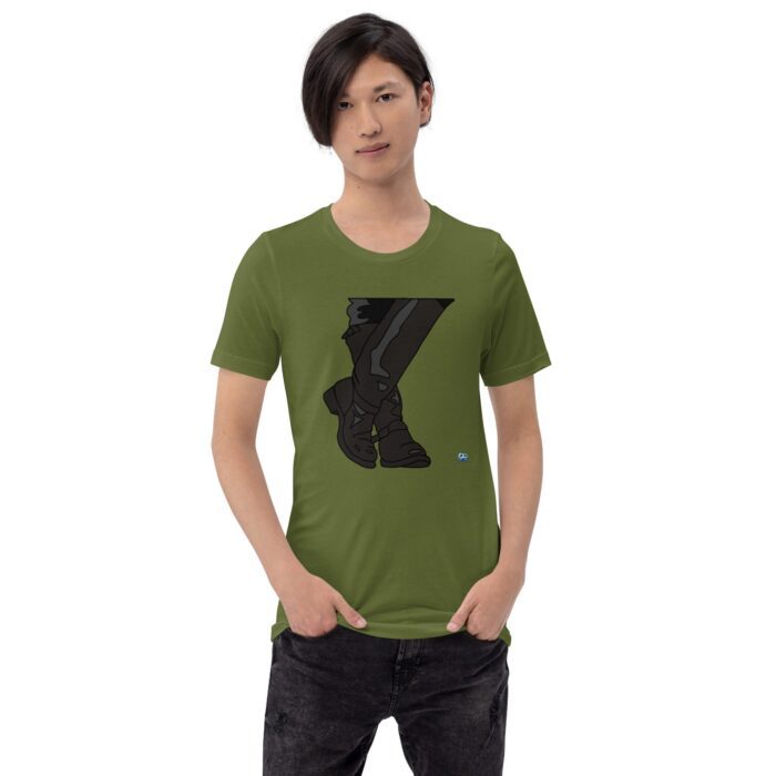 Short Sleeve Tee - Leather Boots - Image 7