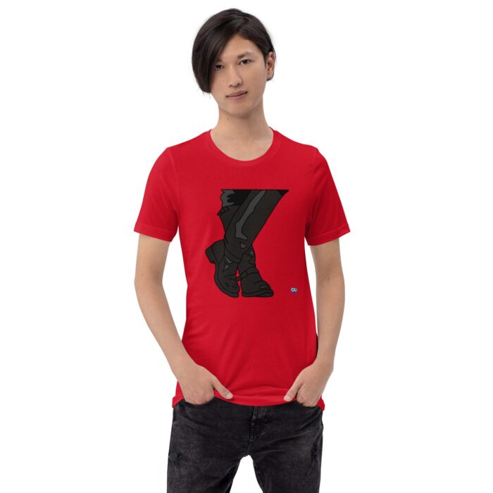 Short Sleeve Tee - Leather Boots - Image 4