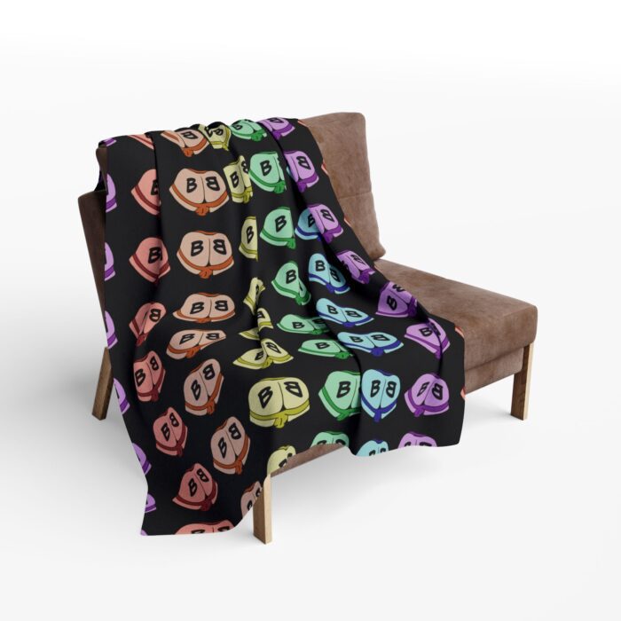 Arctic Fleece Blanket - Little Rainbow Butts - Image 4