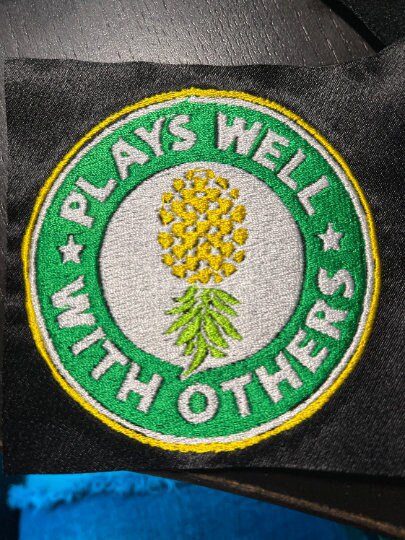 Iron On Patch - Upside Down Pineapple swingers patch, plays well with others