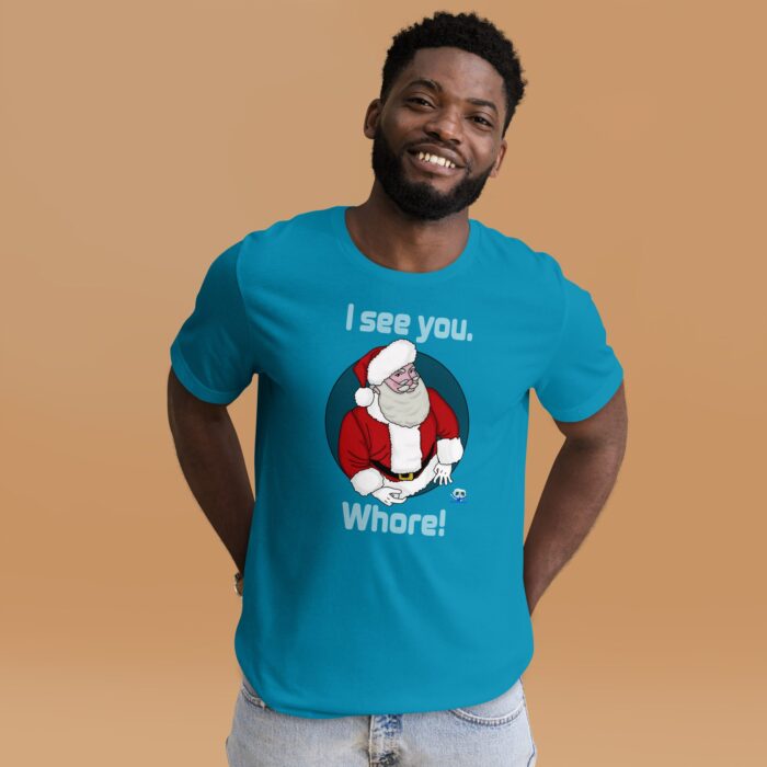 Short Sleeve Tee - Santa Sees You - Image 11
