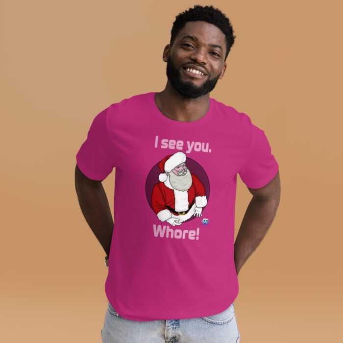 Short Sleeve Tee - Santa Sees You - Image 8