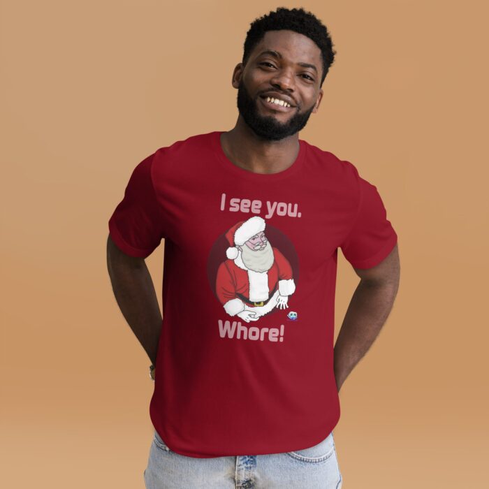 Short Sleeve Tee - Santa Sees You - Image 3