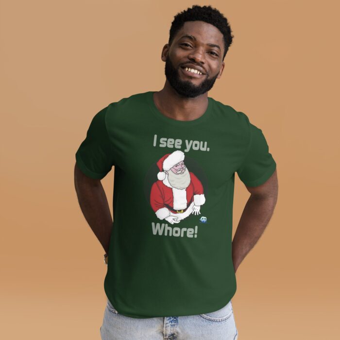 Short Sleeve Tee - Santa Sees You - Image 6