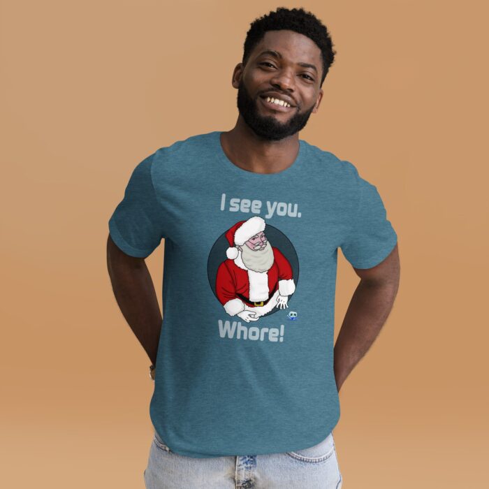 Short Sleeve Tee - Santa Sees You - Image 10