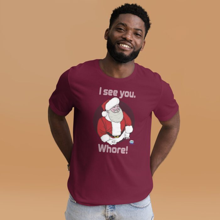 Short Sleeve Tee - Santa Sees You - Image 4