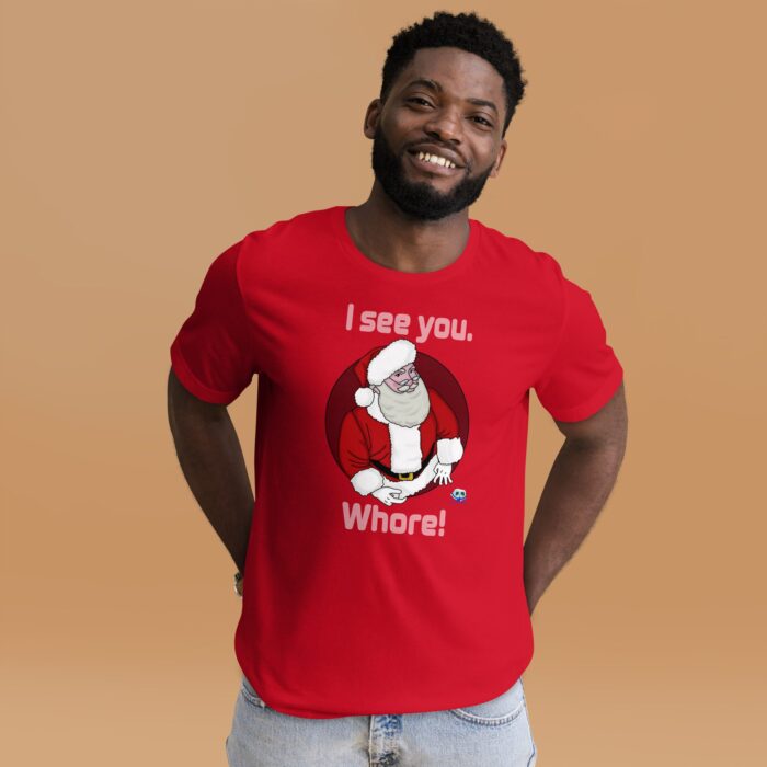 Short Sleeve Tee - Santa Sees You - Image 5