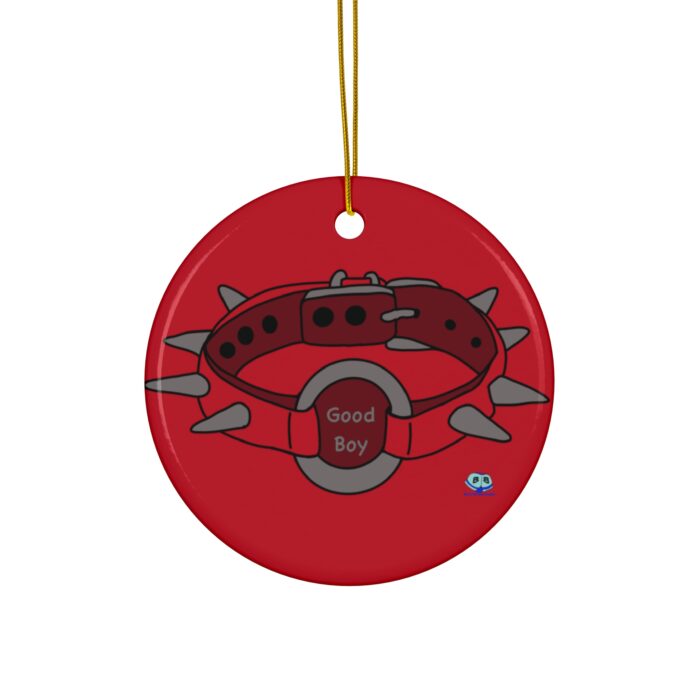 Ceramic Ornament - Spiked Collar  (Red)