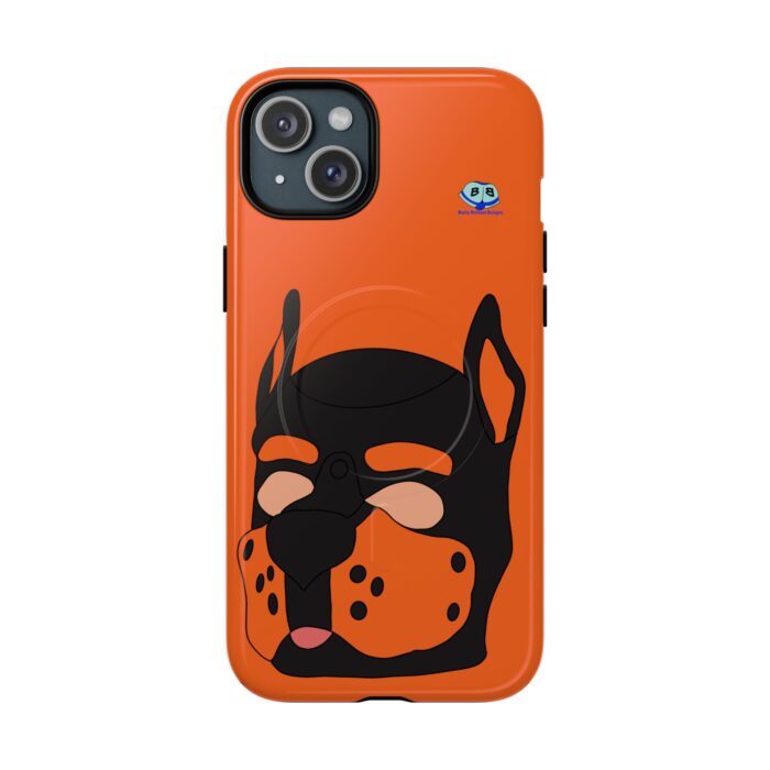 Tough Magnetic iPhone Cases - Pup Mask (Orange) - Image 7