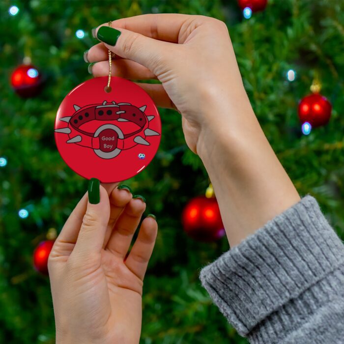 Ceramic Ornament - Spiked Collar  (Red) - Image 3