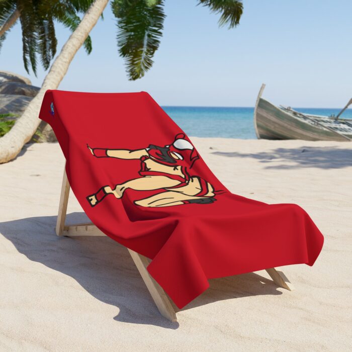 Beach Towel - Pup Play (Red) - Image 2
