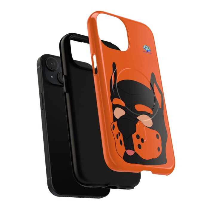 Tough Magnetic iPhone Cases - Pup Mask (Orange) - Image 3