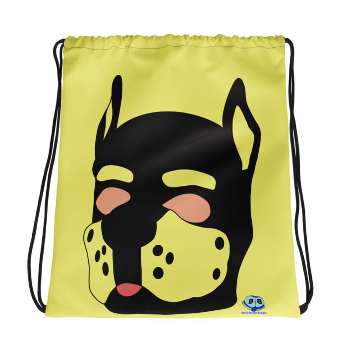 Drawstring bag - 2 Sided Print - Pup Mask (Yellow)